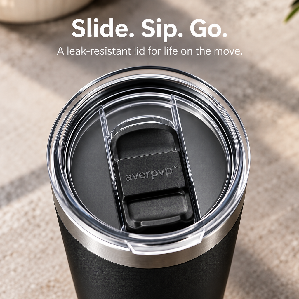 averpvp™ 16 fl oz Insulated Coffee Travel Mug, Stainless Steel Commuter Cup with Sliding Lid