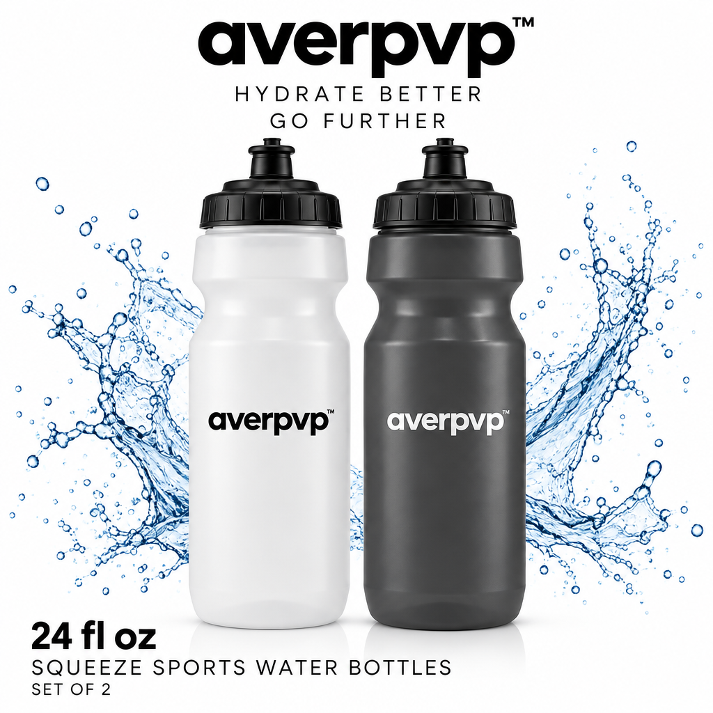 averpvp™ 24 fl oz Squeeze Sports Water Bottles, Cycling Drinking Bottles with Pull Spouts, Set of 2